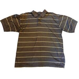 Bolle Black/Tan Striped Men's Golf Polo.  Size Medium